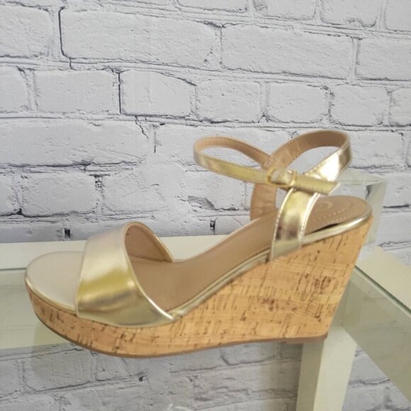 C Comfort Metallic Cork Wedges Style # 45291863 SZ 9 - Picture 1 of 9